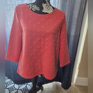 Anthropolgie W5 Coral  Boxy Blouse 3/4 Sleeve NWT Size M
